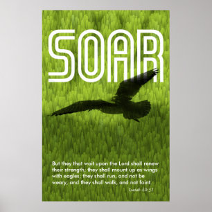 Póster Isaiah 40:31 Bible Verse Eagle