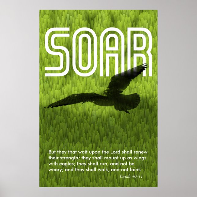 Póster Isaiah 40:31 Bible Verse Eagle (Frente)