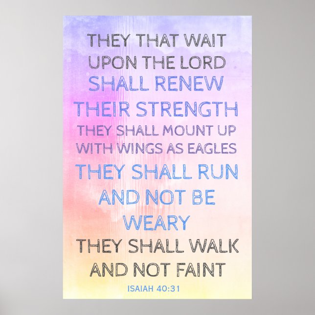 Póster ISAIAH 40: 31, poster cristiano (Frente)