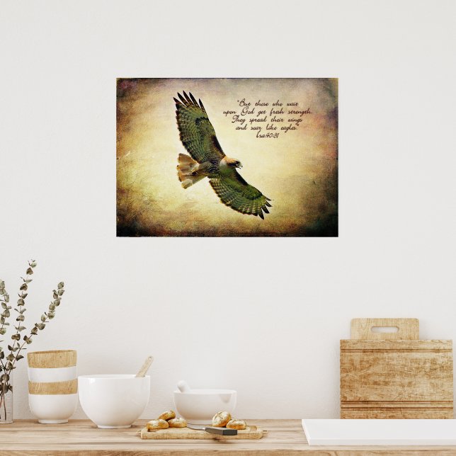 Póster Isaiah 40:31 Poster Inspirador (Cocina)
