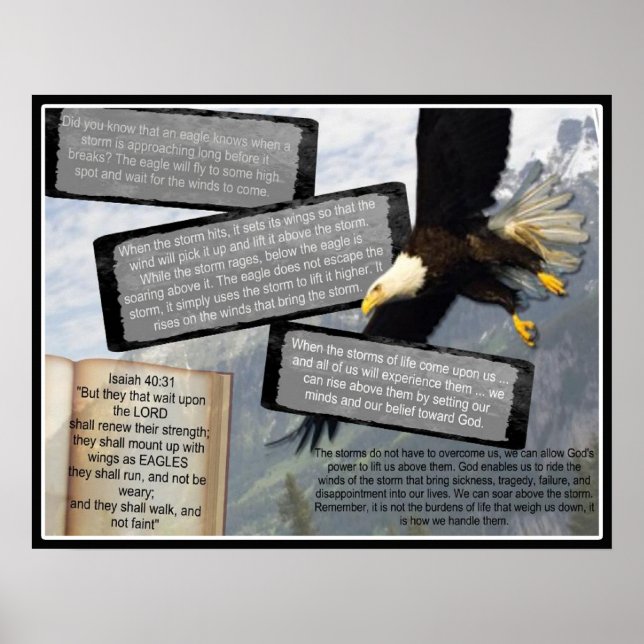 PÓSTER ISAIAH 40:31 POSTER INSPIRADOR EAGLE ALAS (Frente)