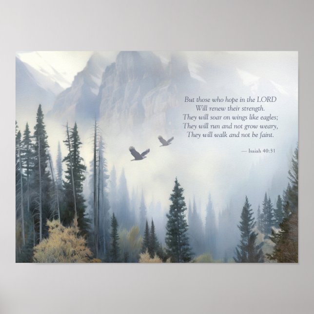 Póster Isaiah 40 31 Soar Like Eagles Scripture Poster (Frente)