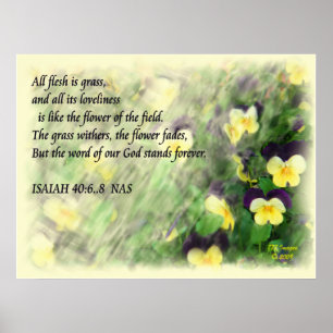 Póster Isaiah 40:6.8 Biblia Verse Poster
