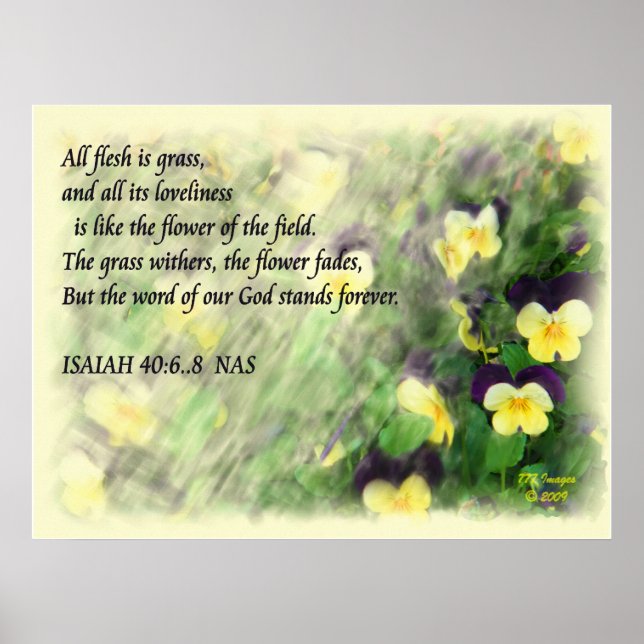Póster Isaiah 40:6.8 Biblia Verse Poster (Frente)