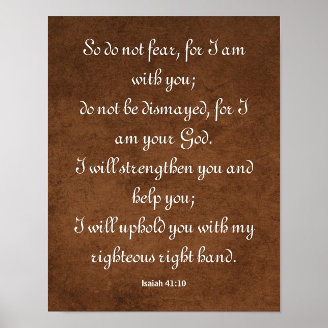 Póster Isaiah 41:10 Bible Verse for Strength (Frente)