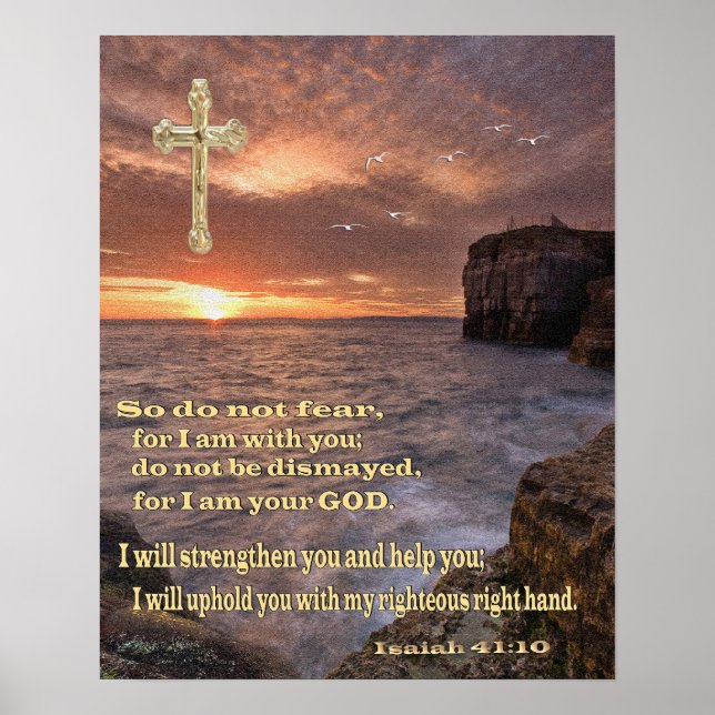 Póster isaiah 41 10 cristiana poster (Frente)