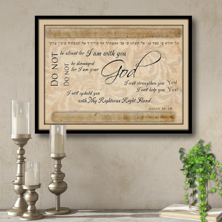 Póster Isaiah 41 Soy tu Dios, estoy contigo Art Print