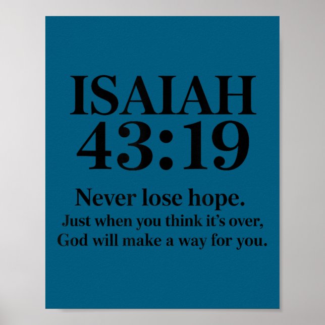Póster Isaiah 43_19 Bible Verse Christian Saying  (Frente)