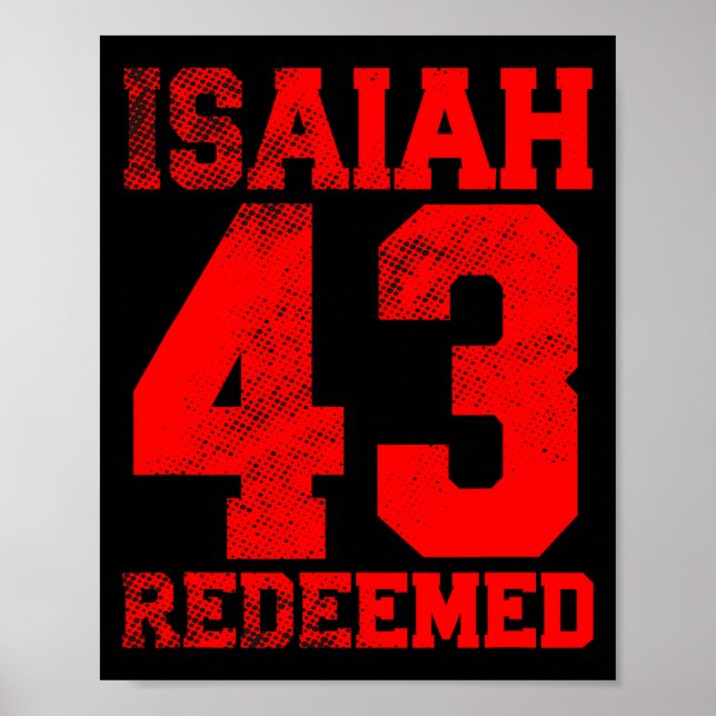 Póster Isaiah 43 Cristiana Redimida Inspiradora  (Frente)