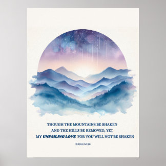 Póster Isaiah 54:10 Christian Wall poster