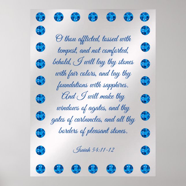 Póster Isaiah 54:11-12 Poster (Frente)