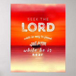 Póster Isaiah 55: 6 bible verse scripture art gifts