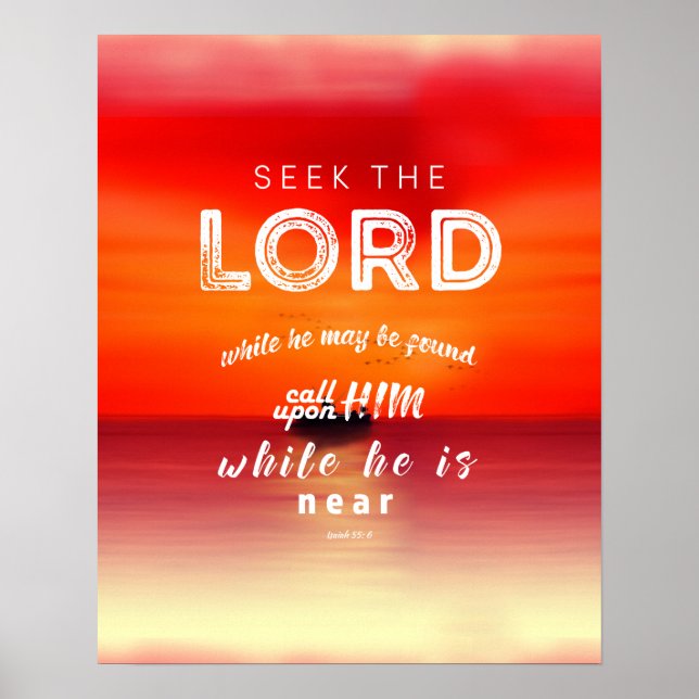 Póster Isaiah 55: 6 bible verse scripture art gifts (Frente)