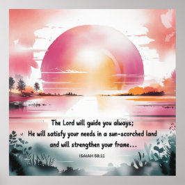 Póster Isaiah 58:11 Poster cristiano