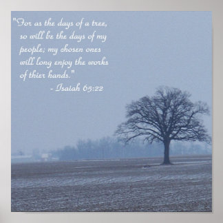 Póster Isaiah 65:22 Biblia Verse Poster