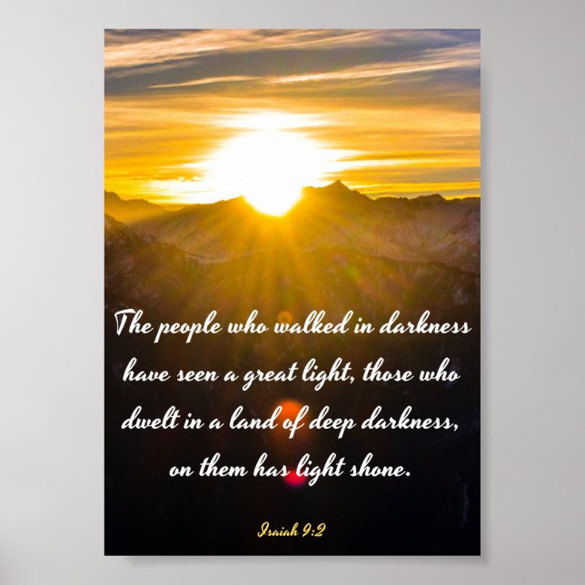 Póster Isaiah 9:2 - Verso de la Biblia (Frente)