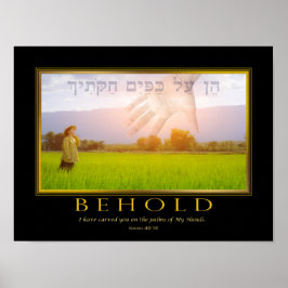 Póster Isaiah Bible Verse Poster Inspirador hebreo