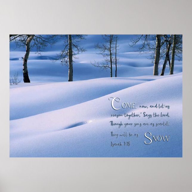 Póster Isaías 1:18 Inspirador (Frente)