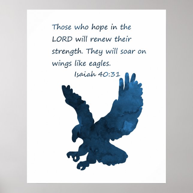 Póster Isaías 40 31 Biblia Verse Eagle (Frente)