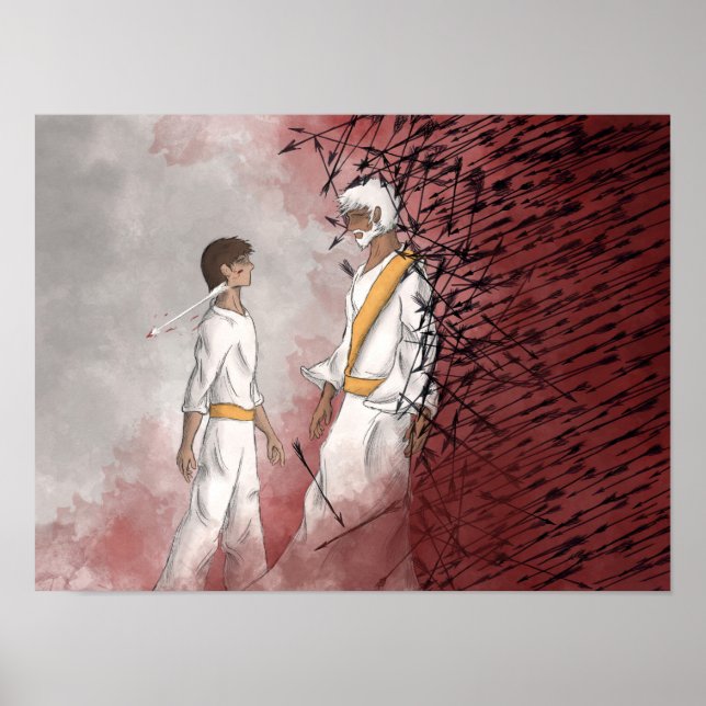 Póster Isaías 54:17 / Romanos 8:28 (Frente)