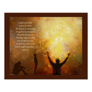Póster Isaías 61:3 Escritura Cristiana Inspiradora