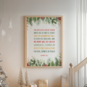 Póster Isaías 9:6 Para Nosotros Un Niño Nace Navidades