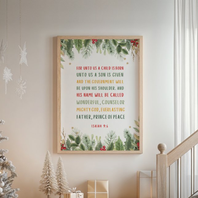 Póster Isaías 9:6 Para Nosotros Un Niño Nace Navidades (Subido por el creador)