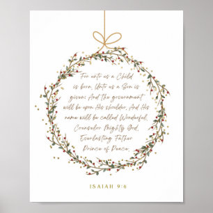 Póster Isaías 9:6 Porque Un Niño Nos Ha Nacido Navidad Cr