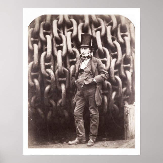 Póster Isambard Kingdom Brunel, de pie frente a la (Frente)