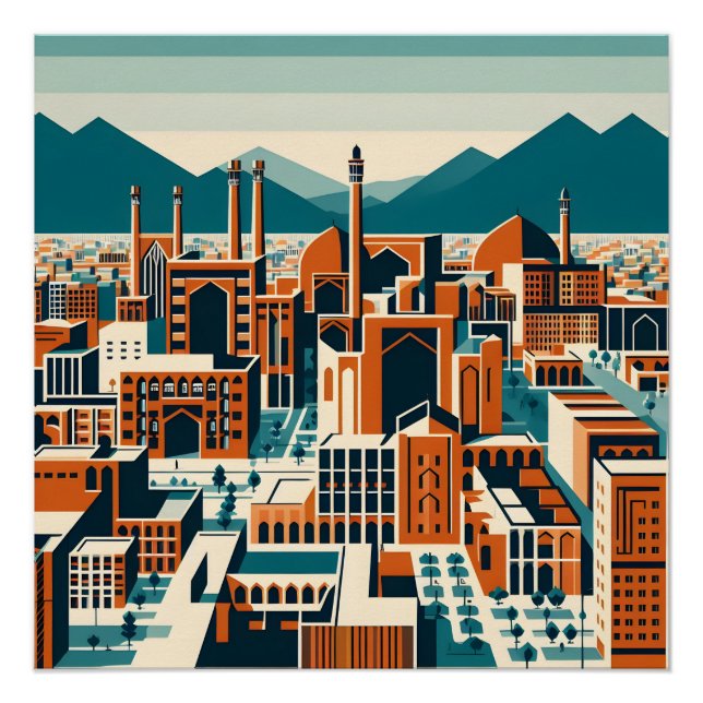 Póster Isfahán - Diseño persa (iraní) (Anverso)