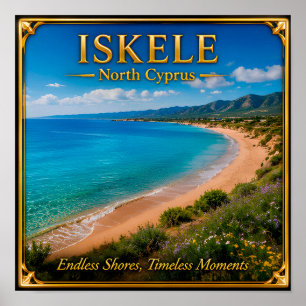 Póster Iskele Norte de Chipre Playa Recuerdo de Viaje