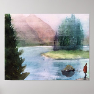 PÓSTER ISLA ACUARELA DEL ALCOHOL