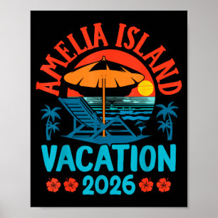 Póster Isla Amelia Florida 2026 Vacaciones Playa Verano V