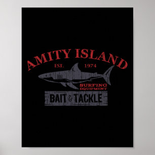 Póster Isla Amity Byit And Tackle Pesca Retro