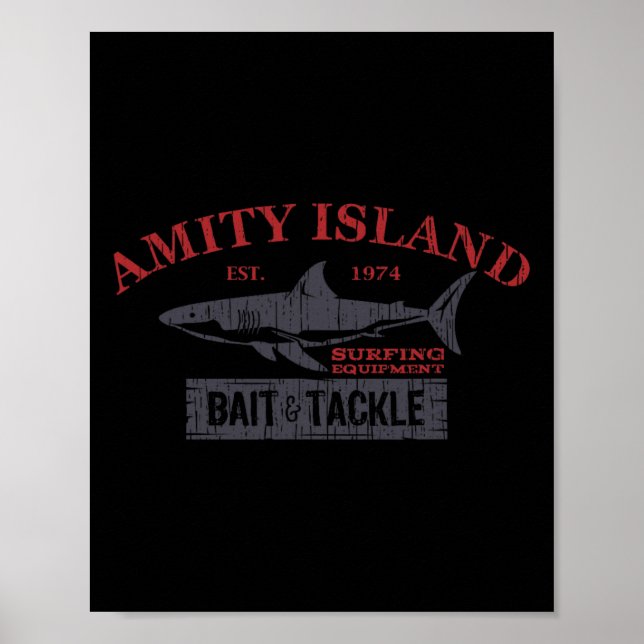 Póster Isla Amity Byit And Tackle Pesca Retro (Frente)