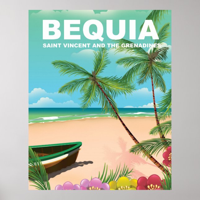 Póster Isla Bequia en San Vicente y las Granadinas (Frente)