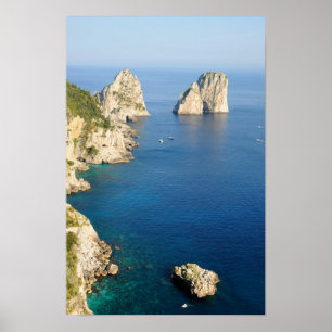 Póster Isla Capri en la provincia de Campania, Italia