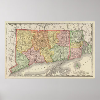 Póster Isla Connecticut y Rhode