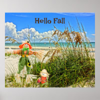 Isla costera de Sanibel Florida Beach & Scarecrow