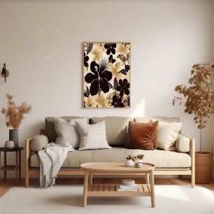 Póster Isla de Abstracto Floral Tropical Hawaiana