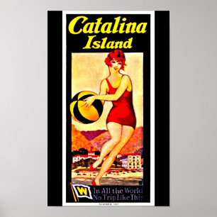 Póster Isla de Arte-Catalina del viaje del Poster-Vintage