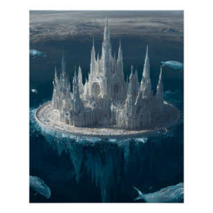 Póster Isla de Arte Fantástico de Aguja Gótica Congelada