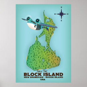 Póster isla de bloques New Shoreha, Isla Rhode