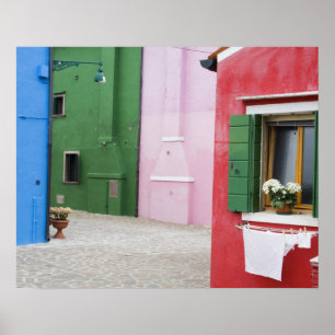 Póster Isla de Burano, Burano, Italia. Colorido Burano 2