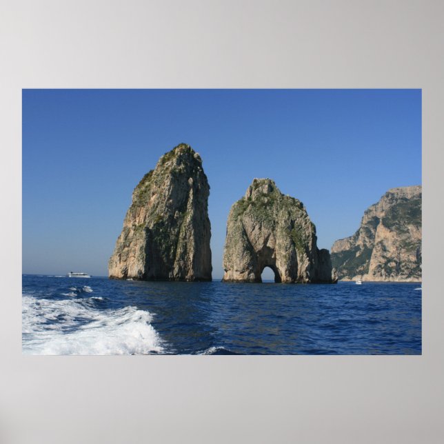 Póster Isla de Capri, Faraglioni (Frente)