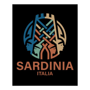 Póster Isla de Cerdeña Italia