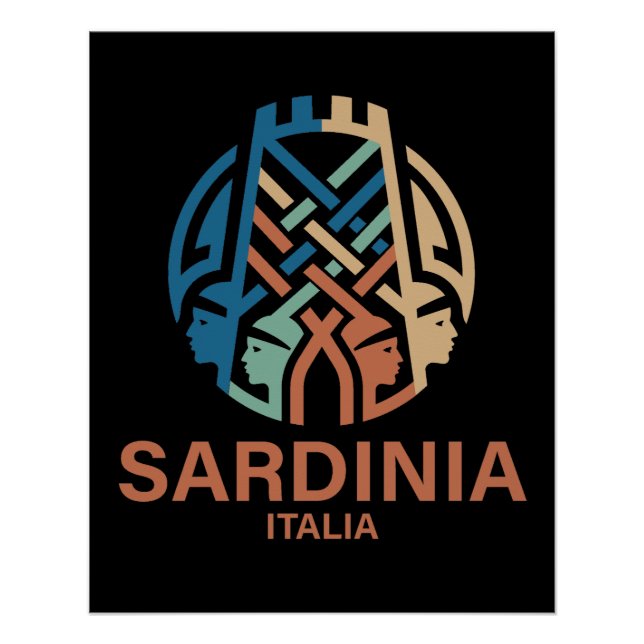 Póster Isla de Cerdeña Italia (Anverso)