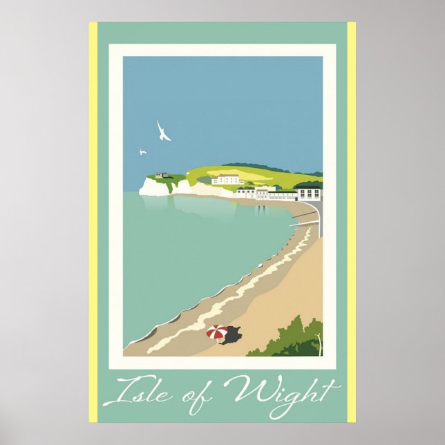 Póster Isla de Inglaterra Viajes de la Viñeta Wight (Frente)