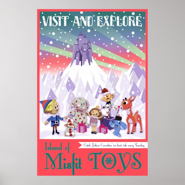 Póster Isla de Juguetes de Misfit Rudolph Viaje estilo (Frente)