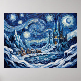Póster Isla de juguetes defectuosos paisaje navideño de n